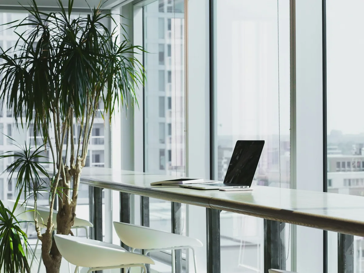A quiet workspace in daylight.